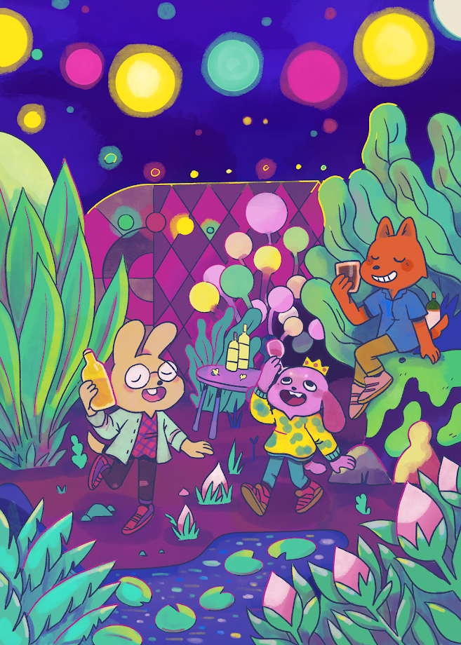 Night Lake Illustration